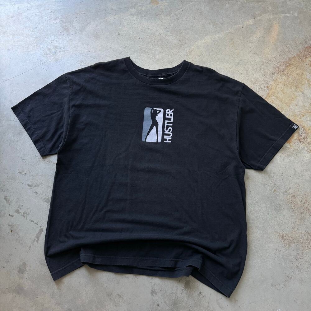 Vintage Hustler Magazine Logo Grunge Streetwear Retro Graphic T-shirt Size 2XL